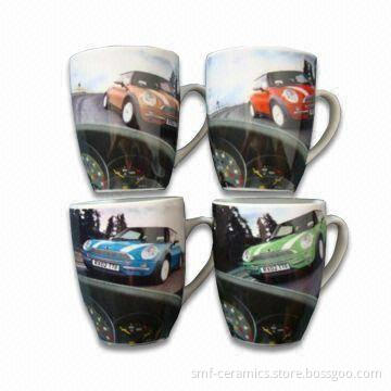 Porcelain Mugs with 12oz Capacity, Customized Designs and Colors are Accepted